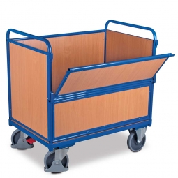 Holzkastenwagen, LxBxH 1260x815x1095 mm, Tragkraft 500 kg, Ladefläche LxB 1200x750 mm