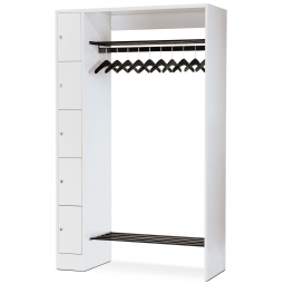 Schließfachgarderobe mit 5 Fächern, BxTxH 740x480x1950 mm, lichtgrau