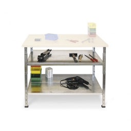 Arbeits- und Packtisch ohne Arbeitsplatte, mit 2 Fachböden, BxTxH 1040 x 620 x 860 mm