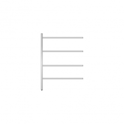 Aluminium-Anbauregal mit 4 Gitterböden, Stecksystem, BxTxH 1175x400x1600 mm, Nutztiefe 380 mm