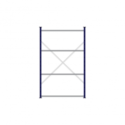 Fachbodenregal Flex mit 4 Fachböden, Stecksystem, kunststoffbeschichtet, BxTxH 1270x515x2000 mm, Tragkraft 150 kg/Boden