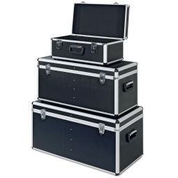 Alurahmen-Transportboxen, 3er-Set, Farbe anthrazit, abklappbare Tragegriffe, abschließbar