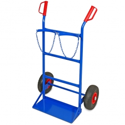 Stahlflaschenkarre für zwei Flaschen, BxTxH 640x450x1110 mm, Tragkraft 150 kg