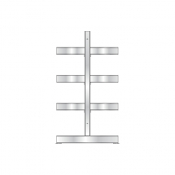 Kragarmregal / Anbauregal, feuerverzinkt, BxTxH 1000x1340x2000 mm, doppelseitig, 1 Regalfeld, (2x4) 8 Ebenen, Tragkraft/Fachebene 250 kg