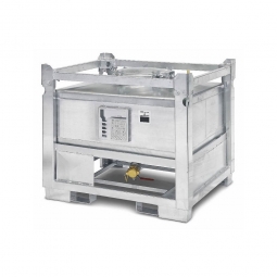 ASF Behälter mit Bodenauslauf, Inhalt 445 Liter, BxTxH 1250x1030x1040 mm, Gewicht 190 kg