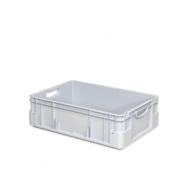 Schwerlastbehälter, geschlossen, LxBxH 600x400x180 mm, 36 Liter, 2 Durchfassgriffe, grau