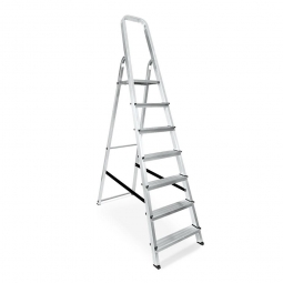 Alu-Bügelleiter mit 7 Stufen, Standhöhe 1425 mm, Arbeitshöhe bis 3425 mm, Gewicht 5,5 kg