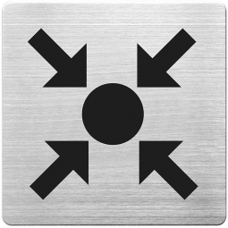Hinweisschild "Treffpunkt", Edelstahl, HxBxT 90x90x1 mm