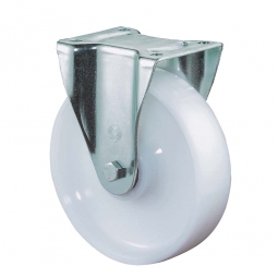 Schwerlast-Bockrolle, Rad-ØxB 200x50 mm, Tragkraft 1000 kg, weiß