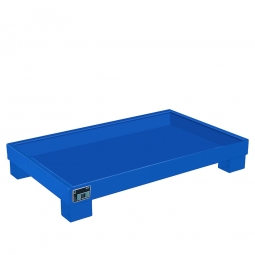 Auffangwanne für 60 Liter Fässer, LxBxH 1300x800x205 mm, Volumen: 84 Liter, blau RAL 5012