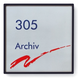 Türschild "Rom", schwarzbraun RAL 8022, 180x180 mm