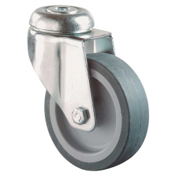 Apparate-Lenkrolle, Rad-ØxB 100x23 mm, Tragkraft 75 kg, grau