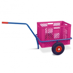Handwagen mit Kunststoffkorb, H 410 mm, violett, LxBxH 1250x640x660 mm, Tragkraft 200 kg