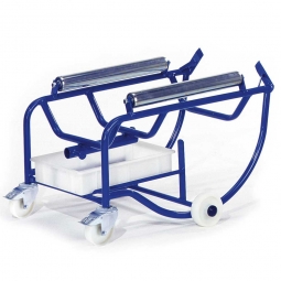 Fasskipper mit 10 l Tropfwanne und Metallwalzen-Fassauflage, LxBxH 800x700x570 mm, Tragkraft 250 kg