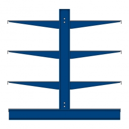 Kragarmregal mit Fachböden, doppelseitige Nutzung, BxTxH 3235x1300x1980 mm, Achsmaß 1060 mm, Gesamt-Tragkraft 6320 kg