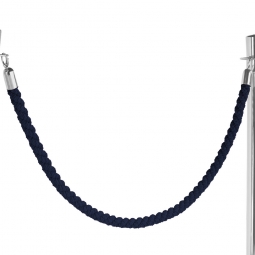 Nylon-Kordel schwarz, Endkappen verchromt, Ø 30 mm, Länge 1500 mm