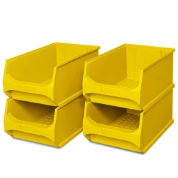 4x Sichtbox PROFI LB 2, gelb, Inhalt 21,8 Liter, LxBxH 500x300x200 mm, innen 425x270x190 mm