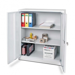 Universalschrank mit 2 Fachböden, BxTxH 800x380x1000 mm, lichtgrau RAL 7035