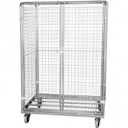 Stahlrohrbehälter 3-seitig mit 2 abschließbaren Türen und 1 Dach, LxBxH 1200 x 800 x 1820 mm
