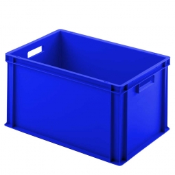Euro-Geschirrkasten mit 2 Durchfassgriffen, PP, LxBxH 600x400x320 mm, 65 Liter, blau