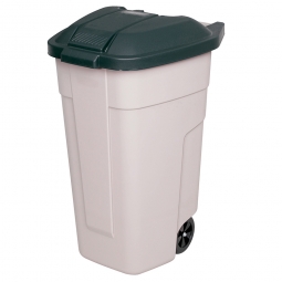 Fahrbare Tonne - 100 Liter, BxTxH 510x550x850 mm, beige/schwarz