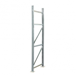 Rahmen für Palettenregale, Stecksystem, zerlegt, TxH 1100x5000 mm, Profil PN85, Oberfläche glanzverzinkt