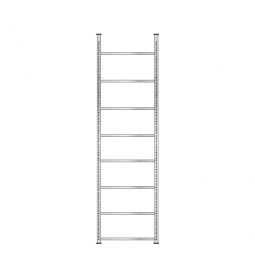 Ordnerregal mit 8 Böden, glanzverzinkt, Schraubsystem, BxTxH 750x300x2900 mm