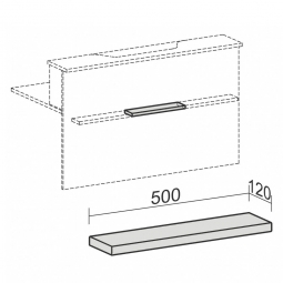Taschenablage für Empfangstheke "SUPERIOR", gerade, BxT 500x120 mm, lichtgrau