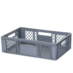 Bäckerkiste mit geschlossenem Boden, LxBxH 600x400x170 mm, grau
