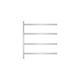 Edelstahl-Steck-Anbauregal, BxTxH 1475x600x1600 mm, mit 4 Regalböden T: 550 mm