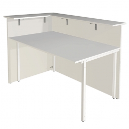 Ecktheke "CLASSIC" BxTxH 1470x920x1080 mm, weiß/Glas