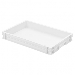 Euro-Geschirrkasten mit 2 Griffleisten, PP, LxBxH 600x400x75 mm, 15 Liter, weiß