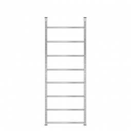 Ordnerregal mit 8 Böden, glanzverzinkt, Schraubsystem, BxTxH 1000x600x2900 mm