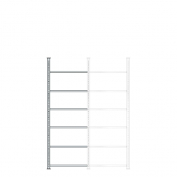 Ordner-Anbauregal mit 6 Böden, kunststoffbeschichtet, Schraubsystem, 6 Böden, BxTxH 750x300x2200 mm