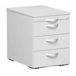 Rollcontainer, 4 Kunststoffschubladen, lichtgrau, BxTxH 438x600x565 mm