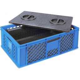 Eurobehälter mit EPP-Isolierbox, LxBxH 600x400x240 mm, 20 Liter, blau