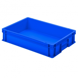 Euro-Geschirrkasten mit 2 Griffleisten, PP, LxBxH 600x400x120 mm, 24 Liter, blau