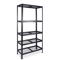 Gitterbodenregal mit 5 Ebenen, BxTxH 900x400x1800 mm, Tragkraft 150 kg/Boden, Stecksystem, kunststoffbeschichtet