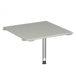 Verkettungsplatte, Volleck 90° Komfort, Gestell silber, Dekor lichtgrau, BxT 800x800 mm
