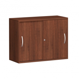 Anstell-Schiebetürenschrank PRO, 2 Ordnerhöhen, Nussbaum, BxTxH 1000x425x720 mm