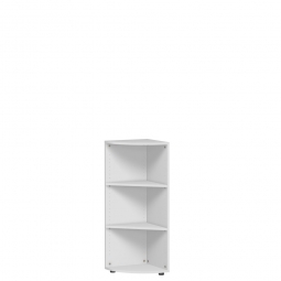 Eckabschlussregal mit 3 Ordnerhöhen "Flex", lichtgrau, BxTxH 400x400x1104 mm