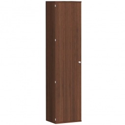 Garderobenschrank PRO, Nussbaum, BxTxH 600x425x2304 mm, 2 Fachböden, 1 Kleiderstange