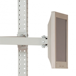 Monitorträger für LCD/TFT-Flachbildschirme, Doppelgelenk-Schwenkausleger 500 mm lang, lichtgrau