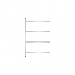Edelstahl-Steck-Anbauregal, BxTxH 1175x600x1800 mm, mit 4 Regalböden T: 550 mm