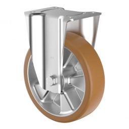 Schwerlast-Bockrolle, Polyurethan, Rad-ØxB 200x50 mm, Tragkraft 900kg