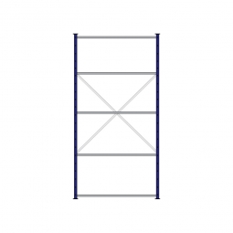 Fachbodenregal Flex mit 5 Fachböden, Stecksystem, kunststoffbeschichtet, BxTxH 1270x315x2500 mm, Tragkraft 175 kg/Boden