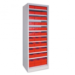 Regal mit Regalkästen rot, LxBxH 400x183x81 mm