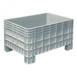 Palettenbox mit Außenrippen und 4 Füßen, Außenmaße LxBxH 1170x800x650 mm, grau