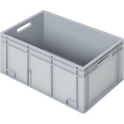 Eurobehälter mit 2 Durchfassgriffen, LxBxH 600x400x280 mm, 54 Liter, grau