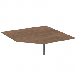 Fünfeck-Verkettungsplatte 90° PREMIUM, Nussbaum/Silber, BxT 1225x1225 mm